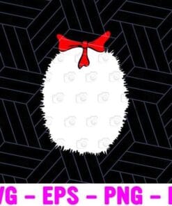 Little Ball Of Fur, White Ball Of Fur, Red Bow Tie, Cutest Snow Ball, animal, Layered SVG, DXF, PNG, EPS