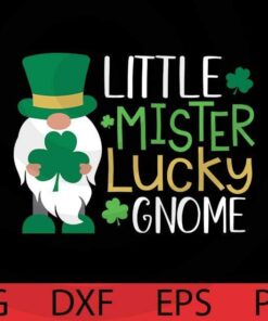 Little mister lucky gnome, St Patrick Gnomes Bundle awesome Gnomes happy St Patrick day Customizable Layered Svg, Svg Eps Png Dxf