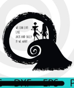 LIVE LIKE JACK AND Sally, Halloween 2021, Halloween, Halloween Theme, Scary Halloween Art, Halloween Gift, Customizable PNG