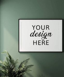 Living Room Frame Mockup, Three Vertical Wooden Frames Mockup A1, Vertical Frames Mockup, Frame Mockup for Print