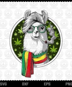 Llama Smoking Weed svg, Weed Hippie svg, Trending svg, Weed svg, Funny svg, png, dxf, eps