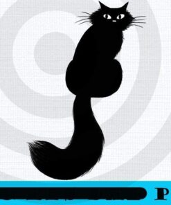 Longhaired Black Cat , 2021 halloween, Cat halloween theme, 2021 halloween gift for woman man, Customizable PNG