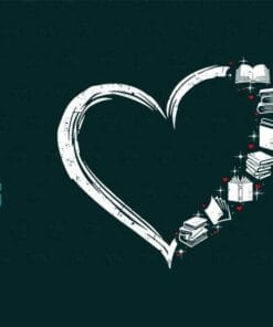 Love Book Art, Book Lovers, Love Reading, Gift for Reader, Heart, Book Holic, Reader Gift, Layered Svg Eps Png Dxf