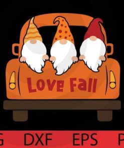 Love fall , Cute Fall Gnomes autumn Bundle Customizable Layered Svg, Svg Eps Png Dxf