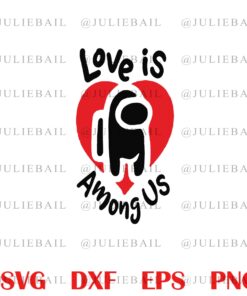 Love Is Among Us, Among Us Love Story, Impostor And Crewmate,Video Game, Gift For Gamer Layered SVG, DXF, PNG, EPS