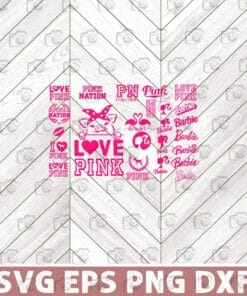 Love Pink, pink Lover, Pink pig, Barbie, I Love Pink, Love girl Layered Svg,Svg Eps Png Dxf