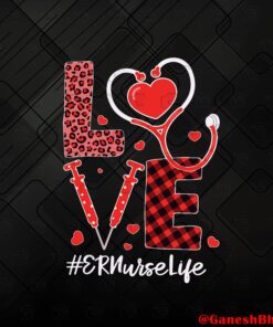 Love Stethoscope Heart, ER Nurse Valentines Day, Stethoscope, Valentine Of Nurse, ER Nurse Life, Valentine Gift Heart and Stethoscope SVG PNG DXF, EPS, PDF