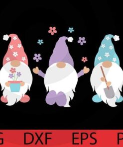 Lovely Gnomes gardening , Spring Gnomes Bundle cute funny Gnomes Customizable Layered Svg, Svg Eps Png Dxf