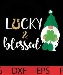 Lucky and blessed, St Patrick Gnomes Bundle awesome Gnomes happy St Patrick day Customizable Layered Svg, Svg Eps Png Dxf