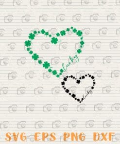 Lucky Heart, St. Patty's Day for Men and Women, St Patty's Lucky , St Patty's Lucky Women , Patrick, Shamrock Heart Shape, Irish Layered Svg Eps Png Dxf