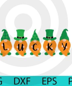 Lucky , St Patrick Gnomes Bundle awesome cute Gnomes happy St Patrick day Customizable Layered Svg, Svg Eps Png Dxf