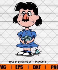 Lucy In Disguise With Diamonds Svg, Lucy Svg, Diamonds, Layered SVG, Disney cartoon, DXF, PNG, EPS
