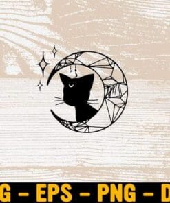 Luna, Sailor moon, Black Cat, Cat Lovers,Mystic,Moon,Stars, Anime, Usagi Tsukino, Japanese Animation Layered Svg, Svg Eps Png Dxf