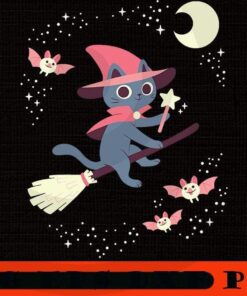 Magical Cat Witch, 2021 halloween, halloween theme, 2021 halloween gift for woman man, Customizable PNG