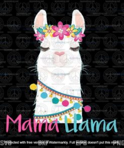 Mama Llama Funny Mother's Day for Women Mom love llama Png Customizable Layered Svg, Svg Eps Png Dxf