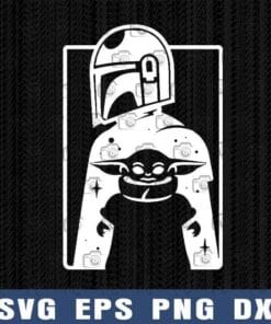 Mando, Star Wars, Baby Yoda, The Mandalorian, Star Wars Fans, Baby Yoda Lover, American space Western television series , film,Layered Svg Eps Png Dxf