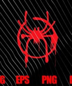 Marvel Spider-Man Into the Spider-Verse Red Icon, Red Spider, Love Spider Man,movie, Gift for Boy, SVG PNG DXF, EPS, PDF