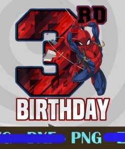 Marvel SpiderMan Web Swing 3rd Birthday, 3 Years Old Boy, 3rd Birthday, movie Birthday Gift, Customizable PNG