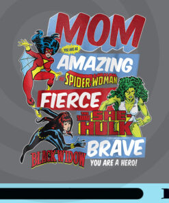 Marvel Vintage Retro Hero Mom, Amazing As Siperwoman, Fierce As The Savage She-hulk, Brave As Black Widow, cartoon Mom Gift, Customizable Png