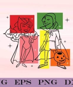 Marvel WandaVision Wanda & Vision 50s, Marvel Lovers, WandaVision, Scarlet Witch, Happy Halloween,Halloween Gift SVG PNG DXF, EPS, PDF