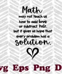 Math May Not Teach Us How To Add Love, Math Classroom, Math Class, Classroom Quote, Math Quote, Math Teacher, Layered SVG, DXF, PNG, EPS