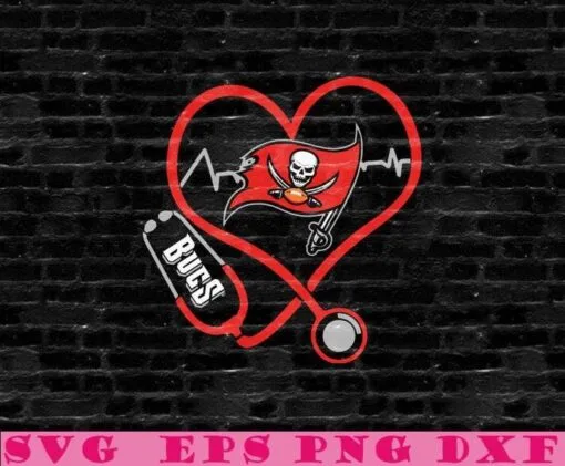 Medical Stethoscope Heart, Tampa Bay Buccaneers , Buccaneers Flag, Skullcap, sport, Pirates Layered Svg Eps Png Dxf