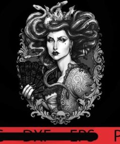 MEDUSA IMPERATRIX MUNDI Black and white Art, northern art, Man woman gift, Customizable PNG
