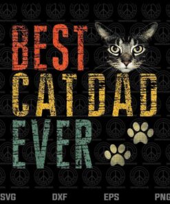 Mens best Cat dad ever Shirt Funny Cat Lover Cat Dad Fathers T-Shirt Customizable PNG