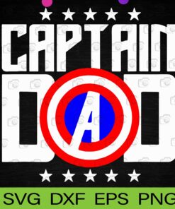 Mens Christmas Gift For Dad Birthday Captain Shield Dad Superhero, gift For Dad, Captain Dad Svg Dxf Eps Png