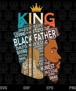 Mens Father??s Day Black Father Definition African American Crown T-Shirt , Customizable Layered Svg, Svg Eps Png Dxf