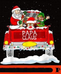 Mens Papa Claus Reindeer Elf Truck Rides Christmas , Happy Christmas X-mas, Cute Christmas Truck, Christmas Day, Christmas Gift, Customizable PNG
