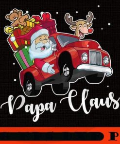 Mens Papa Claus Truck Christmas Classic, Happy Christmas X-mas, Cute Christmas Truck, Christmas Day, Christmas Gift, Customizable PNG