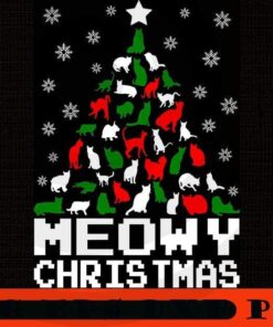 Meowy Christmas Cat Tree, Merry Christmas, Christmas Cat, Christmas Day Customizable PNG