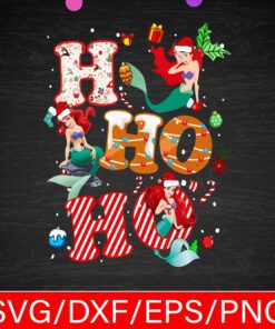 Mermaid Christmas, Ho Ho Ho, Christmas Day, Disney Mermaid, Disney Chistmas, Christmas Gift, Layered SVG, DXF, PNG, EPS