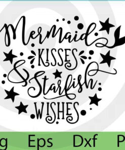 Mermaid Kisses SVG Bundle, Mermaid SVG bundle, Mermaid cut file, Mermaid clipart, svg files for silhouette, files for cricut, woman gift Customizable Layered Svg, Svg Eps Png Dxf