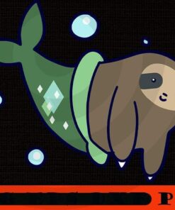 Mermaid Sloth, Cute funny Sloth, Sloth Lover, Sloth Squad, Funny animal Art Customizable PNG