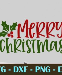 merry christmas Christmas Day Customizable Layered Svg, Svg Eps Png Dxf