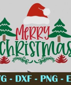 Merry Christmas, Christmas Day Customizable Layered Svg, Svg Eps Png Dxf