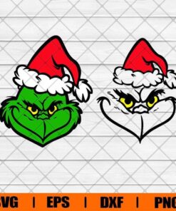Merry Christmas, Grinch Face, Grinch Christmas, Grinch Lover, Christmas Hat Svg, Svg Eps Png Dxf