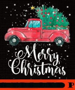 Merry Christmas Red Truck Pick Up Tree Family, Happy Christmas X-mas, Cute Christmas Truck, Christmas Day, Christmas Gift, Customizable PNG