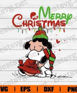 Merry Christmas, Snoopy and Violet, Snoopy Christmas, Snoopy Cartoon, Disney Cartoon, Svg Eps Png Dxf