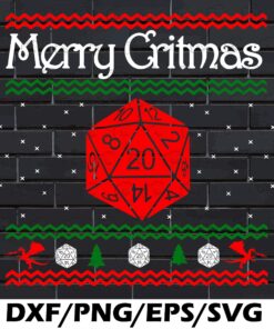 Merry Chritmas, Christmas Dice ,D20 RPG, Dungeon and Dragon, Board Game Role Play, Svg Dxf Eps Png