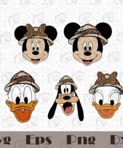 Mickey and Minnie, Animal Kingdom Theme, Safari Mickey Mouse, Disney World, Disney Cartoon, SVG PNG DXF, EPS, PDF