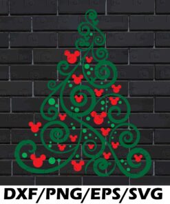 Mickey Christmas Tree, Mickey Logo, Disney Mickey, Merry Christmas, Layered SVG, DXF, PNG, EPS