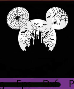 Mickey, Disney, Halloween, Halloween ears, Spider web Mickey, Minnie Spider, Cartoon mickey mouse Disney Castle, Black crows bats, White art, 2021 Halloween, Customizable PNG