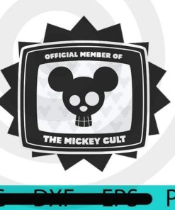 Mickey, Disney, Halloween, Official Member of Mickey cult, Halloween 2021, Halloween Art, Halloween, Funny cute scary Art, 2021 halloween, 2021 halloween gift, television, Halloween 2021 gift, halloween theme, gift for man woman, Customizable PNG