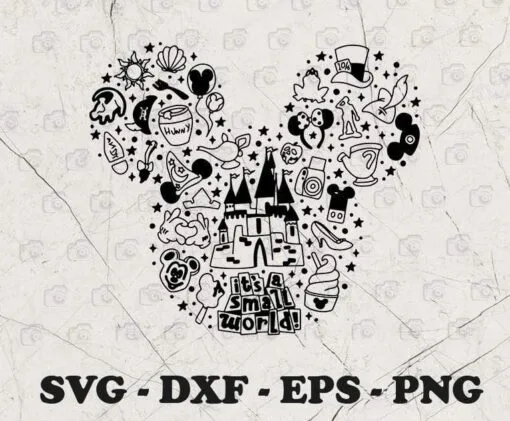 Mickey Head Design, Disney Gift for women, Disney World, Disney Vacation, Mickey Mouse, Layered SVG, DXF, PNG, EPS
