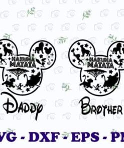 Mickey Head Ears With Lion King Family Disney, Timon And Pumba, Hakuna Matata, Kid Cartoon, Family Vacation Mickey Lovers ,Layered Svg Eps Png Dxf
