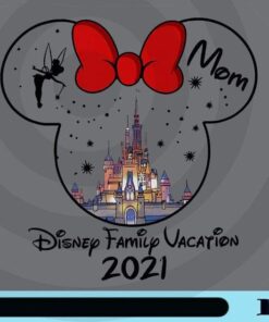 Mickey Mom, Disney Family Vacatio 2021, Minne Head, Love Minne, Disney Castle, Tinkerbell, Mom Gift, Gift for Mother, Customizable Png
