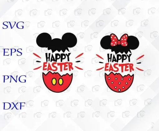 Mickey Mouse Easter Eggs, Happy Easter My First Easter, For Children, Easter Egg, Easter Bunny, Layered SVG, DXF, PNG, EPS